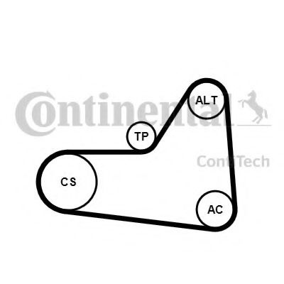 Set curea transmisie cu caneluri SKODA SUPERB II (3T4) (2008 - 2015) CONTITECH 6PK1070K1 piesa NOUA