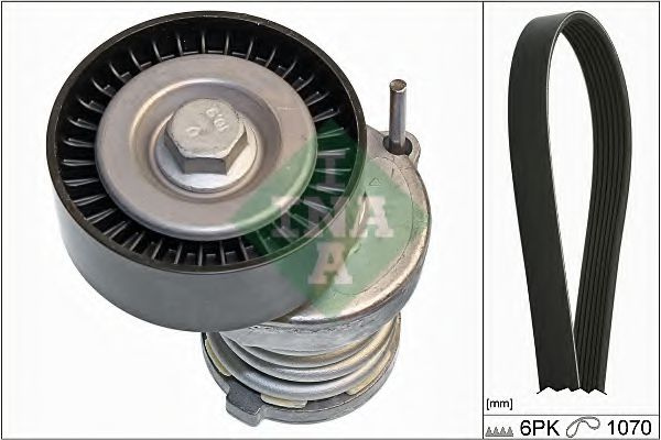 Set curea transmisie cu caneluri VW POLO CLASSIC (6KV2) (1995 - 2006) INA 529 0084 10 piesa NOUA