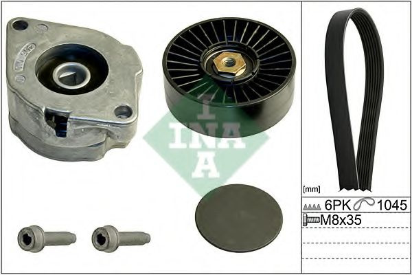 Set curea transmisie cu caneluri VW POLO CLASSIC (6KV2) (1995 - 2006) INA 529 0102 10 piesa NOUA