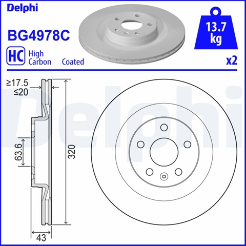 Set Discuri Frana Delphi Volvo BG4978C