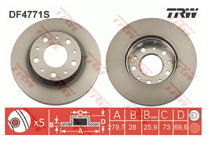 Set Discuri frana Peugeot Boxer / Citroen Jumper / Fiat Ducato DF4771S ( LICHIDARE DE STOC)