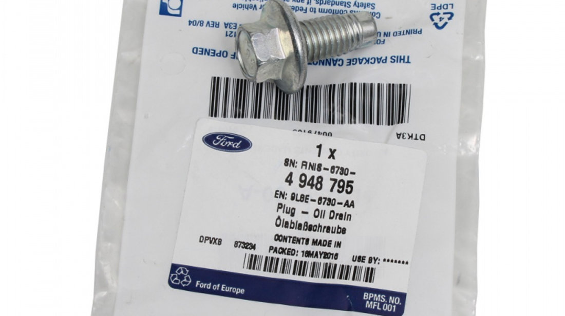 Set Filtru Ulei + Surub Golire Baie Ulei Oe Ford 2081941 + 4948795