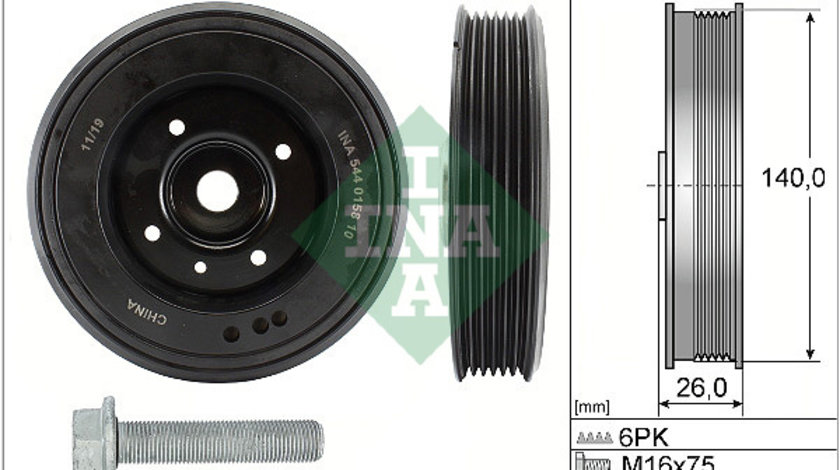 Set fulie, arbore cotit (544015820 INA) AUDI,SEAT,SKODA,VW