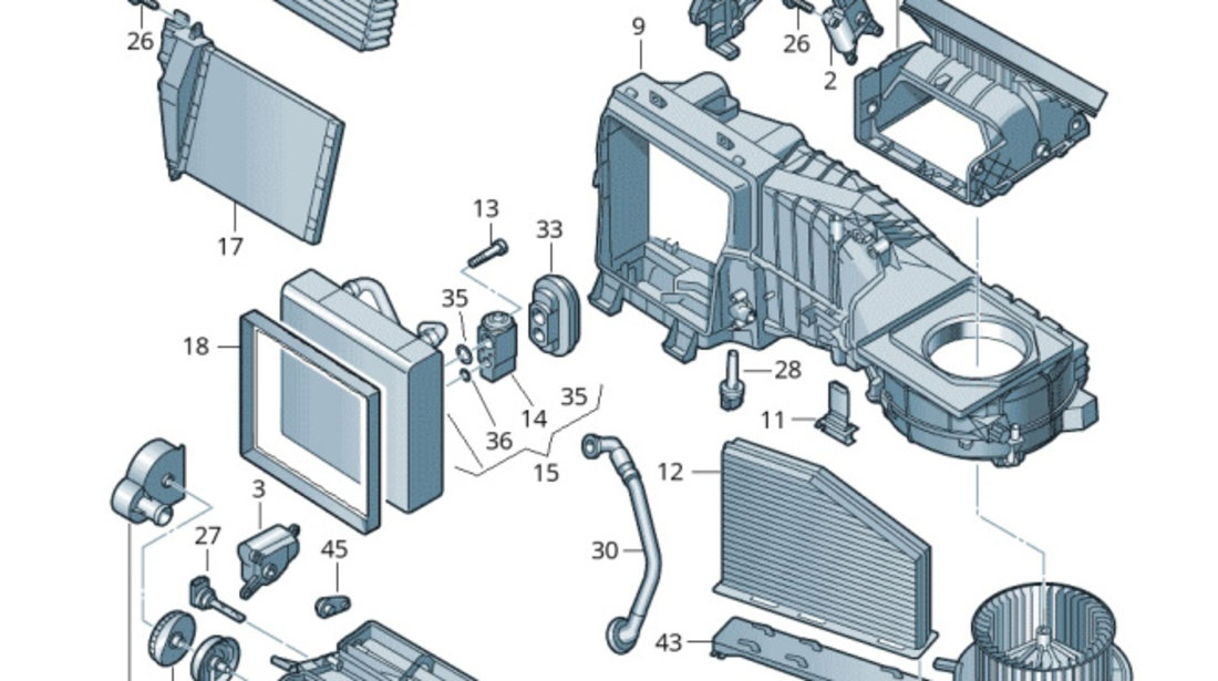 Set Garnituri + Coliere Radiator Incalzire Habitaclu Echipare Denso Oe Volkswagen Passat B7 2010→ 3C0898380