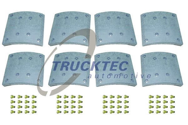 Set garnituri de frictiune, frana tambur puntea spate (0135005 TRUCKTEC) MAN,MERCEDES-BENZ