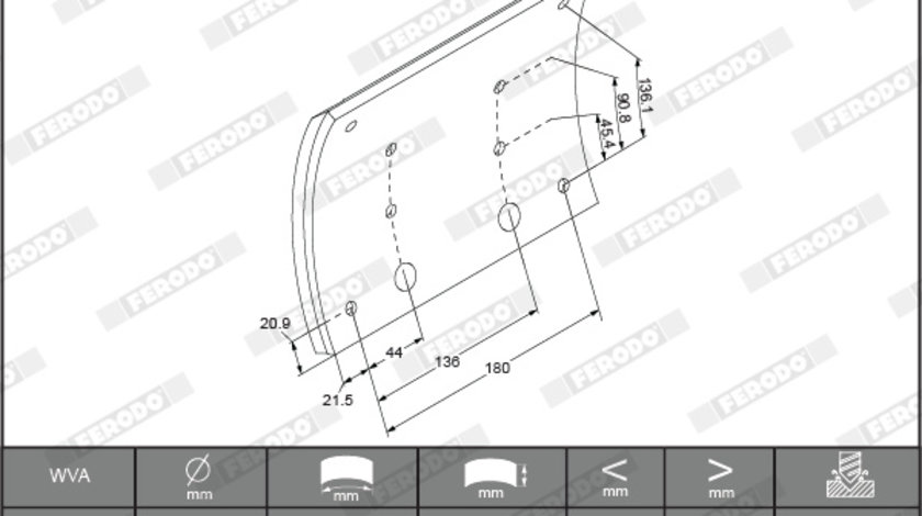 Set garnituri de frictiune, frana tambur puntea spate (K194889F3660 FERODO PREMIER) ERF,MAN,MERCEDES-BENZ,RENAULT TRUCKS,SCANIA