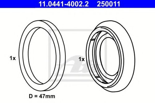 Set garnituri, Etrier frana SAAB 9-5 (YS3E) (1997 - 2009) ATE 11.0441-4002.2 piesa NOUA