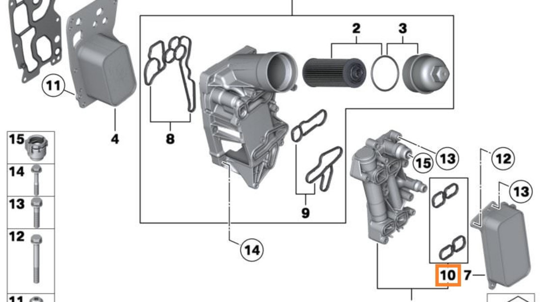 Set Garnituri Racitor Ulei Oe Bmw Seria 1 F21 2011→ 11428580681