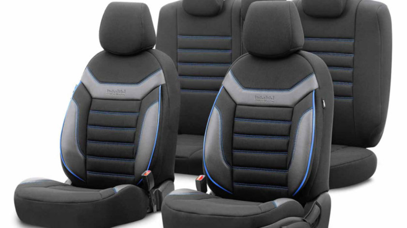 Set Huse Scaun Otom Individual 203 Black / Blue 3 Zip OT74052