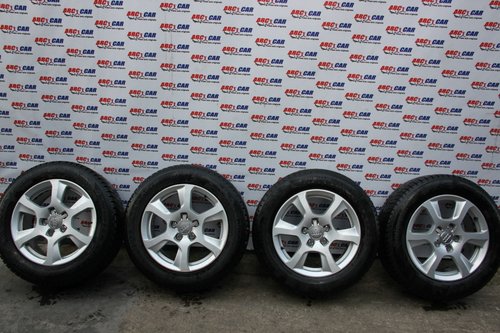 Set jante aliaj cu anvelope de iarna 225 / 55 / R16 5x112 Audi A4 B8 8K cod: 8K0601025F model 2012