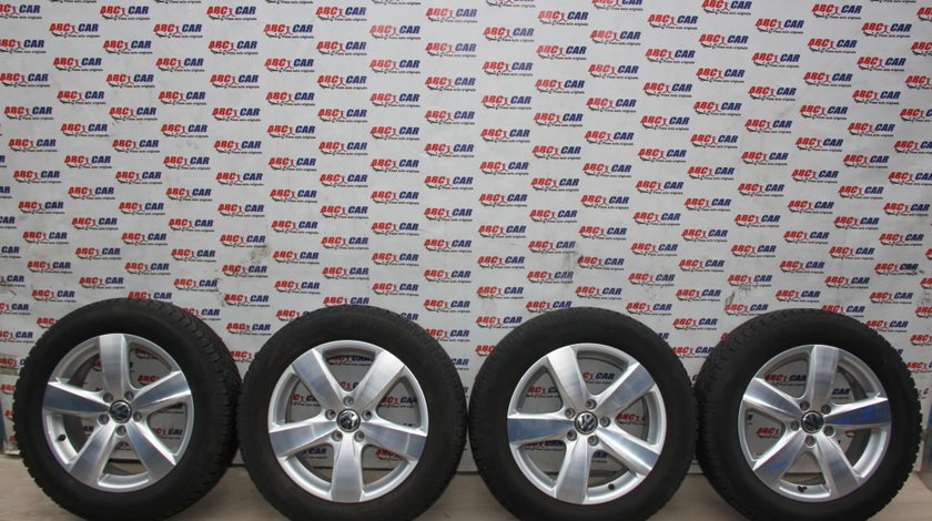 Set jante aliaj cu anvelope M+S Goodyear 215 / 60 / R17 cod: 5N0601025AG VW Tiguan 5N model 2012