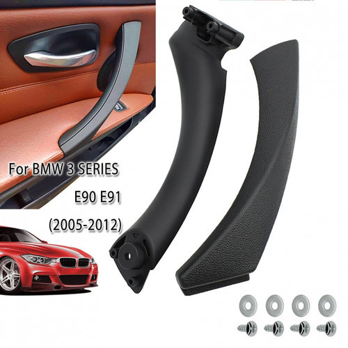 Set Maner Usa Interior Fata / Spate Stanga Interior + Exterior Am Bmw Seria 3 E91 2004-2012 Negru KO...