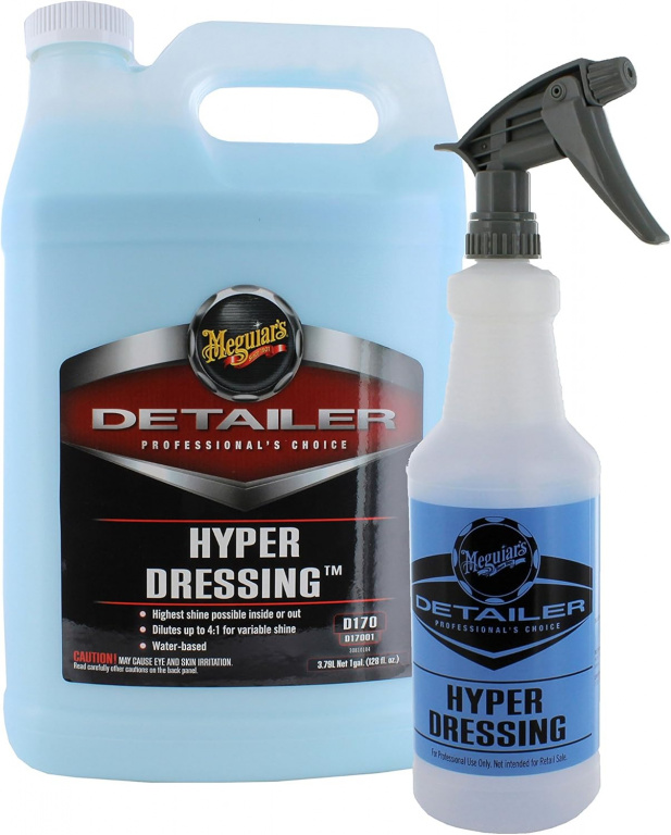 Set Meguiar's Detailer Hyper Dressing Solutie Dressing Plastic Exterior &amp; Interior Si Anvelope 3.79L D17001 + Set Meguiar's Detailer Hyper Dressing Recipient Plastic + Cap Pulverizator 946ML D20170P + D110542