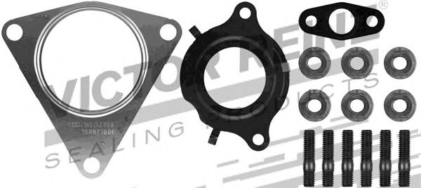 Set montaj, turbocompresor AUDI A6 (4F2, C6) (2004 - 2011) VICTOR REINZ 04-10131-01 piesa NOUA