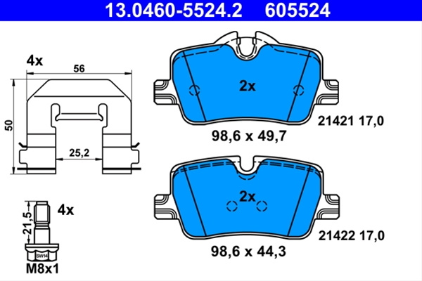 Set Placute Frana Ate Bmw 13.0460-5524.2