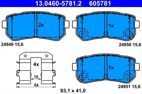 Set Placute Frana Ate Hyundai 13.0460-5781.2