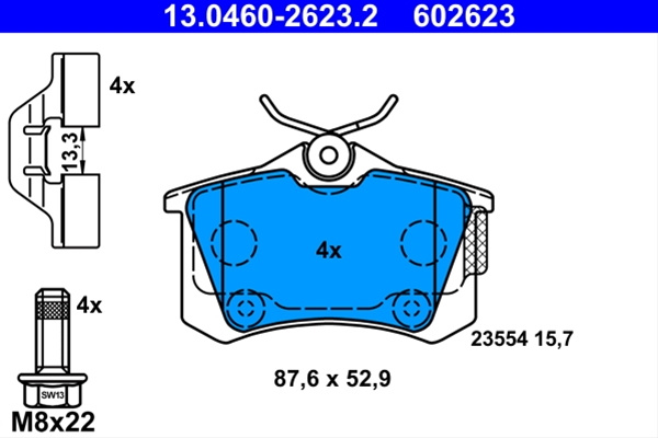 Set Placute Frana Ate Peugeot 13.0460-2623.2