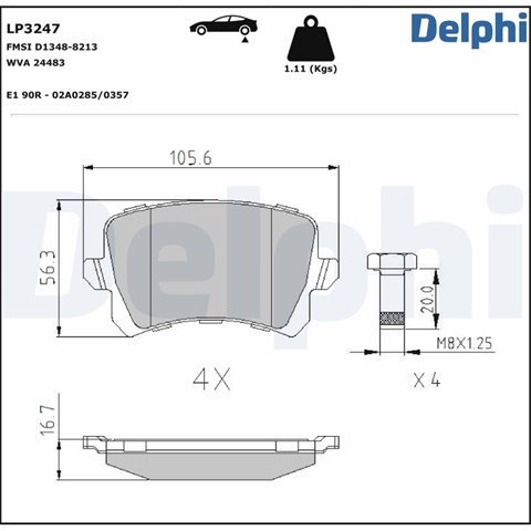 Set Placute Frana Delphi Skoda (Svw ) LP3247