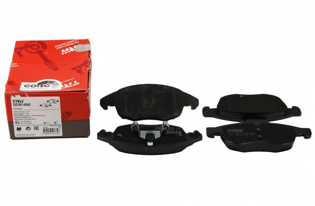 Set Placute Frana Fata Trw Peugeot Partner Tepee 2008→ GDB1690