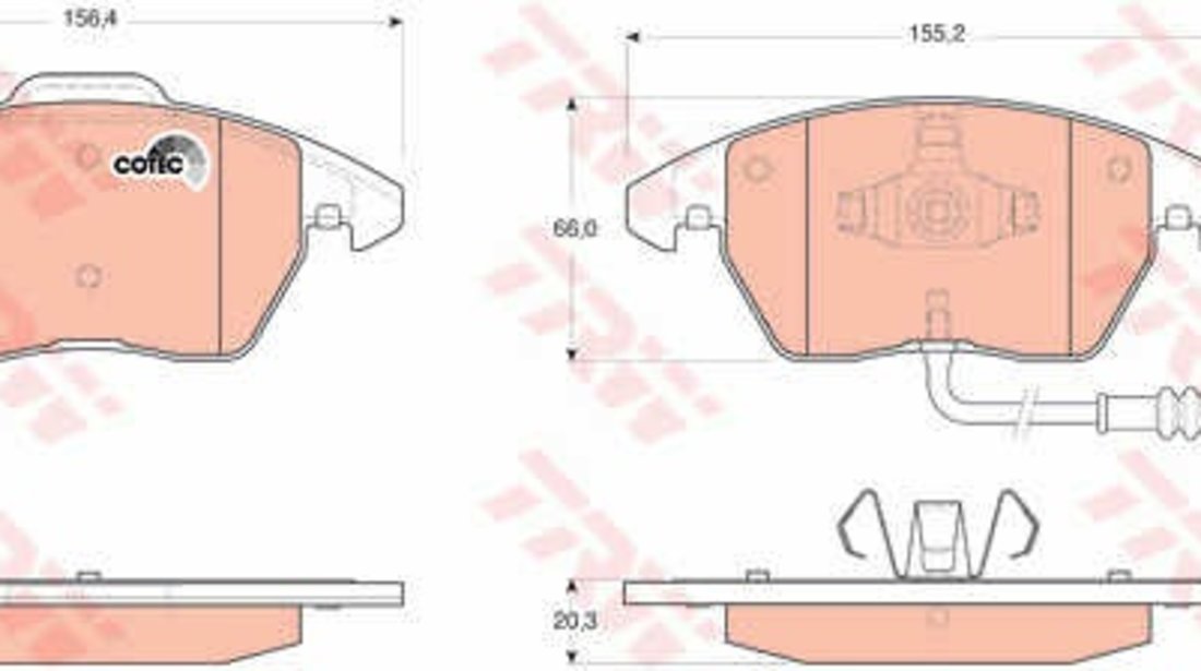 Set Placute Frana Fata Trw Volkswagen Polo 5 6R 2009→ GDB1550