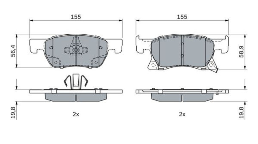 Set placute frana,frana disc (0986424989 BOSCH)