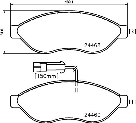 Set placute frana,frana disc (2446801 TEXTAR)