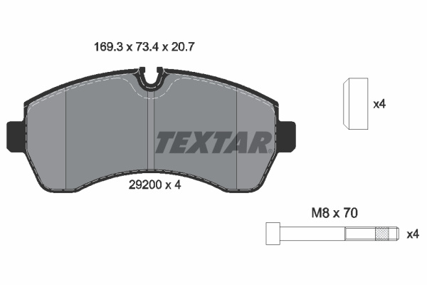 Set placute frana,frana disc (2920001 TEXTAR)