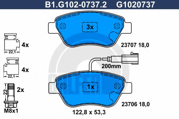 Set placute frana,frana disc ALFA ROMEO MITO (955) (2008 - 2016) GALFER B1.G102-0737.2 piesa NOUA