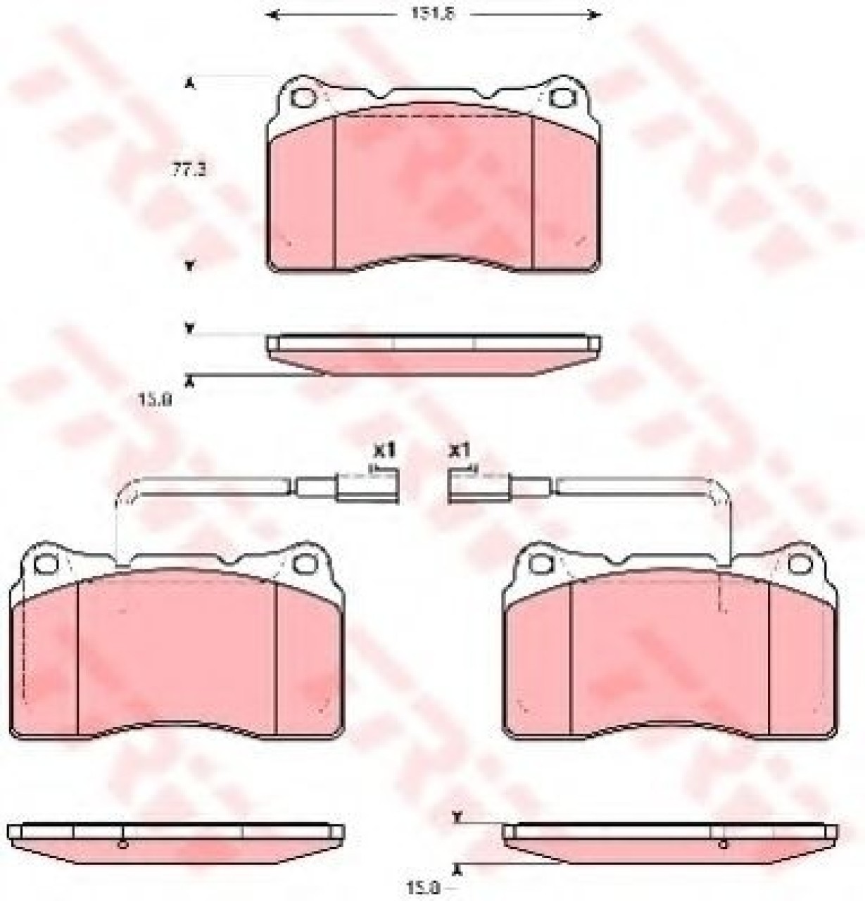 Set placute frana,frana disc ALFA ROMEO SPIDER (939_, 939) (2006 - 2010) TRW GDB1648 piesa NOUA