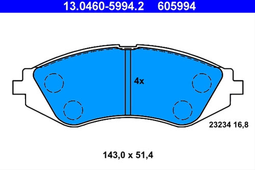 Set Placute Frana,frana Disc Ate Daewoo 13.0460-5994.2