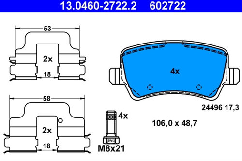 Set Placute Frana,frana Disc Ate Ford 13.0460-2722.2