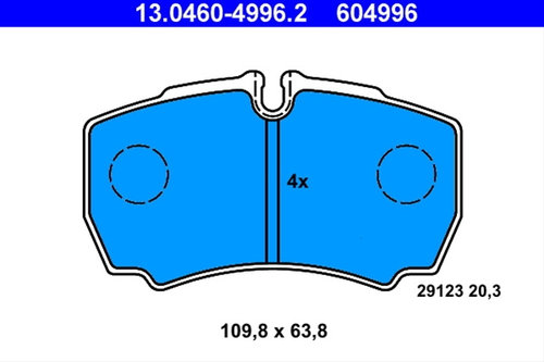 Set Placute Frana,frana Disc Ate Iveco 13.0460-4996.2