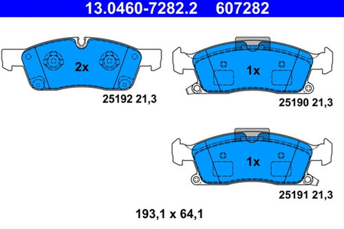 Set Placute Frana,frana Disc Ate Jeep 13.0460-7282.2