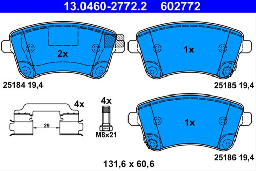 Set Placute Frana,frana Disc Ate Kia 13.0460-2772.2