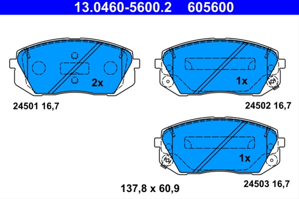 Set Placute Frana,frana Disc Ate Kia 13.0460-5600.2