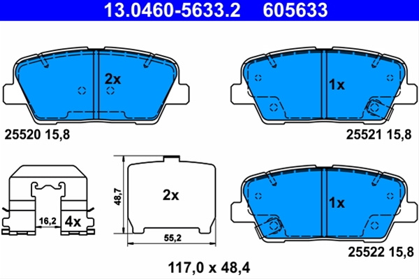 Set Placute Frana,frana Disc Ate Kia 13.0460-5633.2