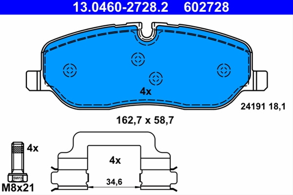 Set Placute Frana,frana Disc Ate Land Rover 13.0460-2728.2