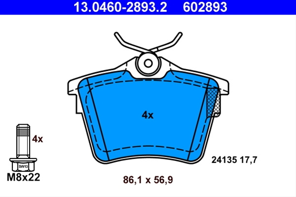 Set Placute Frana,frana Disc Ate Peugeot 13.0460-2893.2