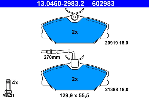 Set Placute Frana,frana Disc Ate Renault 13.0460-2983.2