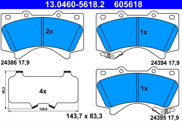 Set Placute Frana,frana Disc Ate Toyota 13.0460-5618.2