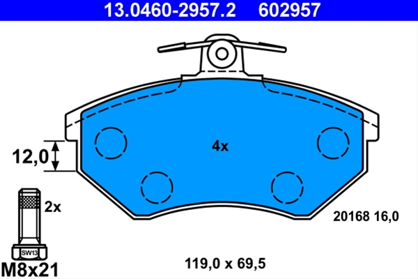 Set Placute Frana,frana Disc Ate Vag 13.0460-2957.2