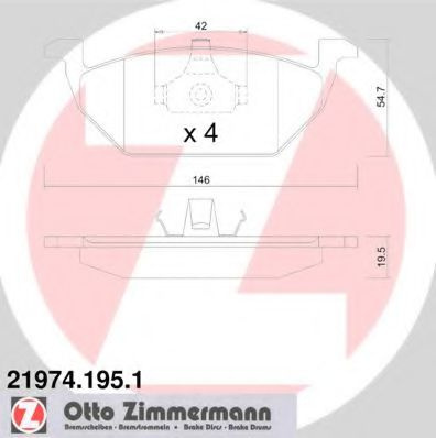 Set placute frana,frana disc AUDI A3 (8L1) (1996 - 2003) ZIMMERMANN 21974.195.1 piesa NOUA