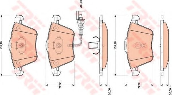 Set placute frana,frana disc AUDI A3 (8P1) (2003 - 2012) TRW GDB1809 piesa NOUA