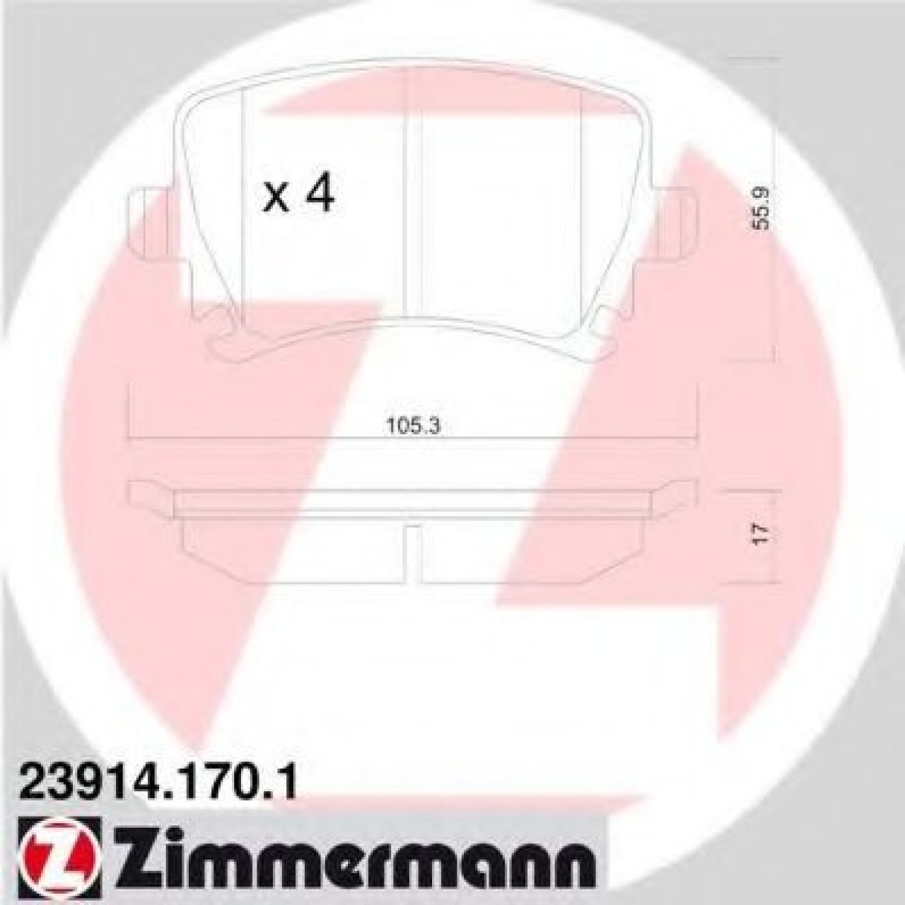 Set placute frana,frana disc AUDI A3 (8P1) (2003 - 2012) ZIMMERMANN 23914.170.1 piesa NOUA