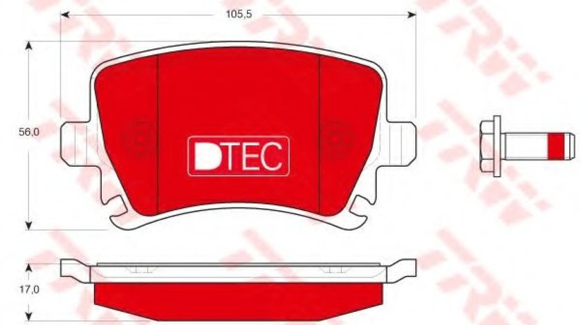 Set placute frana,frana disc AUDI A3 (8P1) (2003 - 2012) TRW GDB1622DTE piesa NOUA