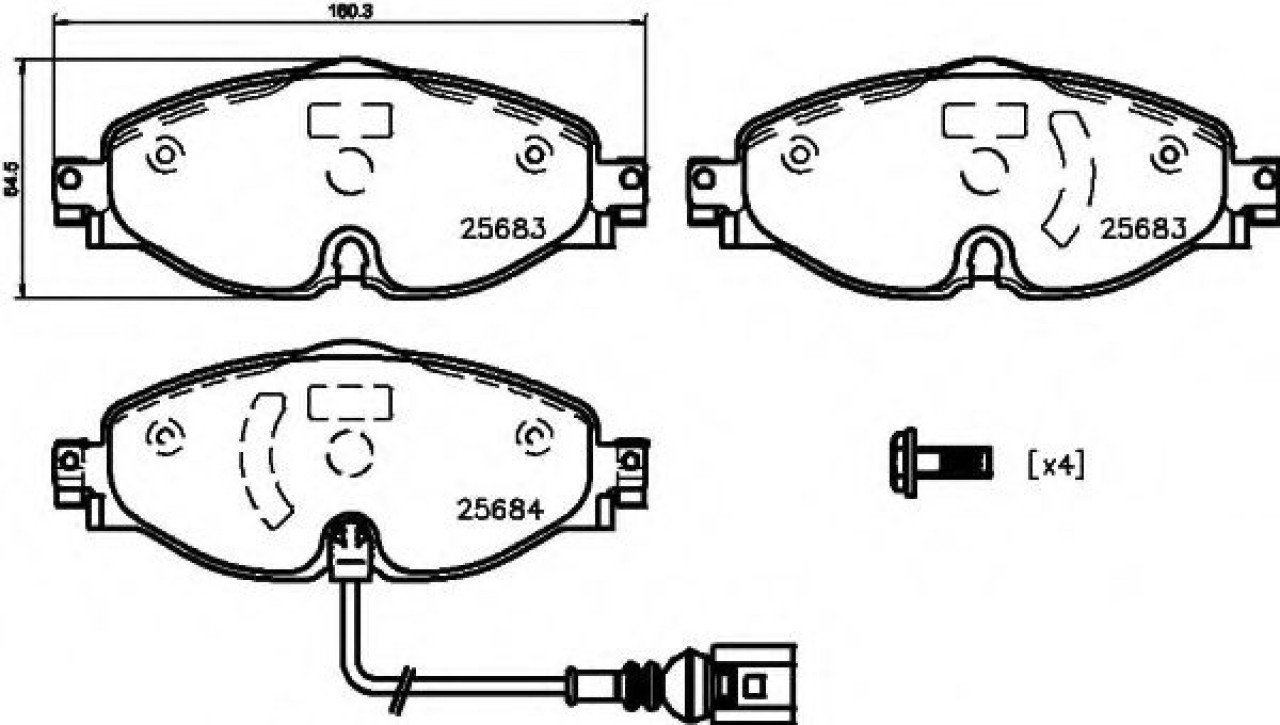 Set placute frana,frana disc AUDI A3 (8V1) (2012 - 2016) TEXTAR 2568301 piesa NOUA