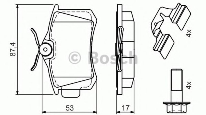 Set placute frana,frana disc AUDI A3 Cabriolet (8P7) (2008 - 2013) BOSCH 0 986 494 596 piesa NOUA