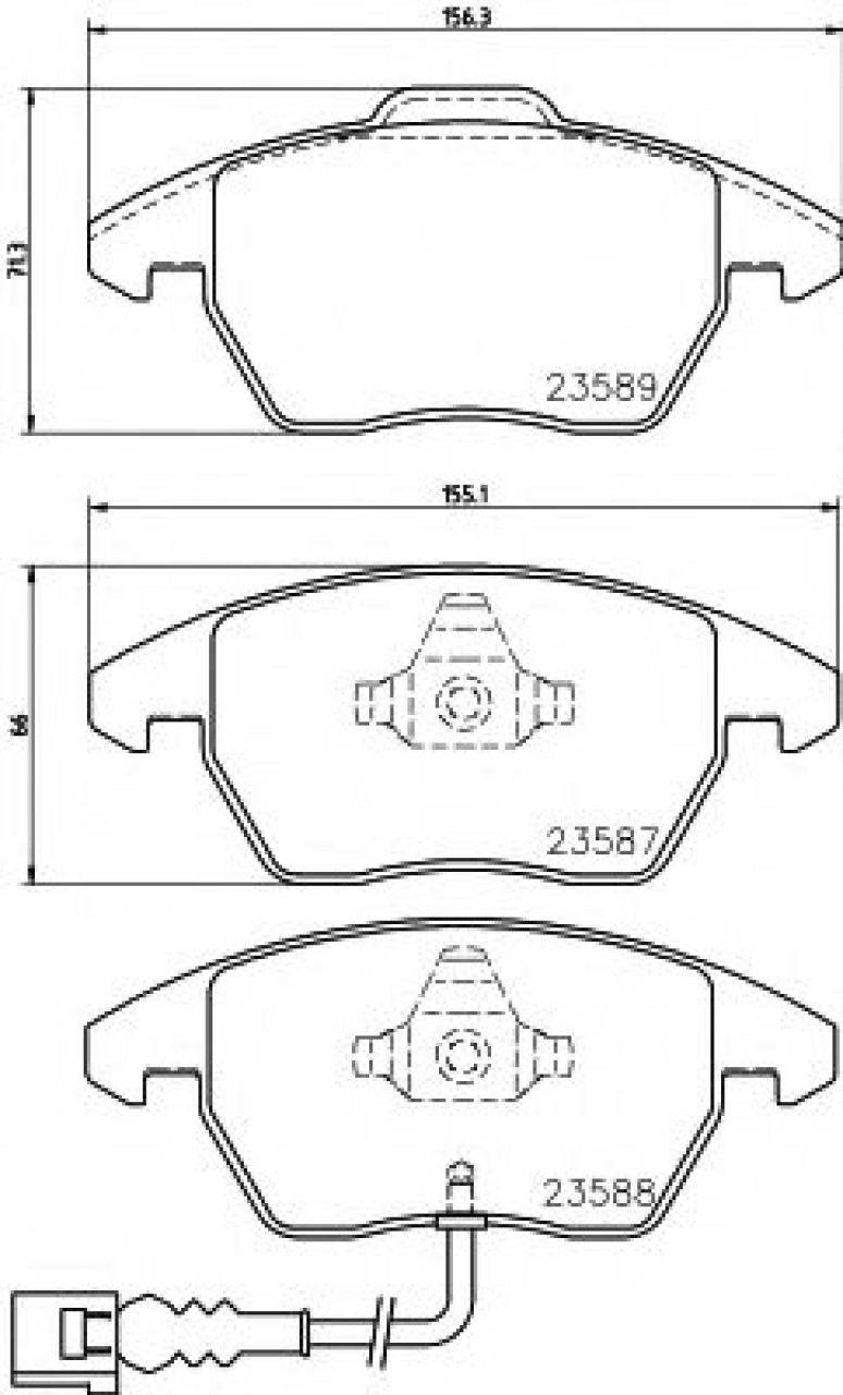 Set placute frana,frana disc AUDI A3 Sportback (8PA) (2004 - 2013) TEXTAR 2358701 piesa NOUA