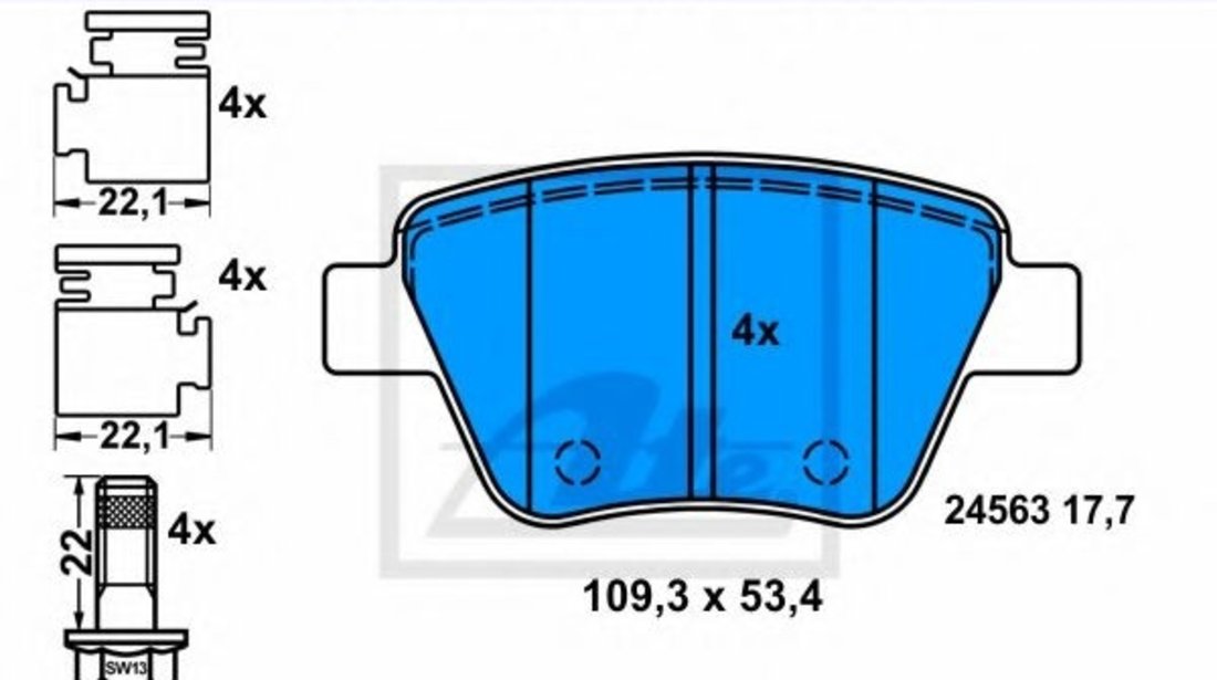 Set placute frana,frana disc AUDI A3 Sportback (8PA) (2004 - 2013) ATE 13.0460-3858.2 piesa NOUA