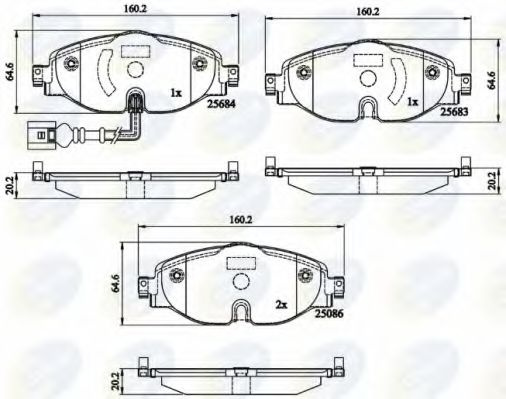 Set placute frana,frana disc AUDI A3 Sportback (8VA) (2012 - 2016) COMLINE CBP12158 piesa NOUA